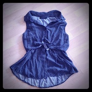 Kaitlyn Polka Dot Short Sleeve Blouse with Bow Tie